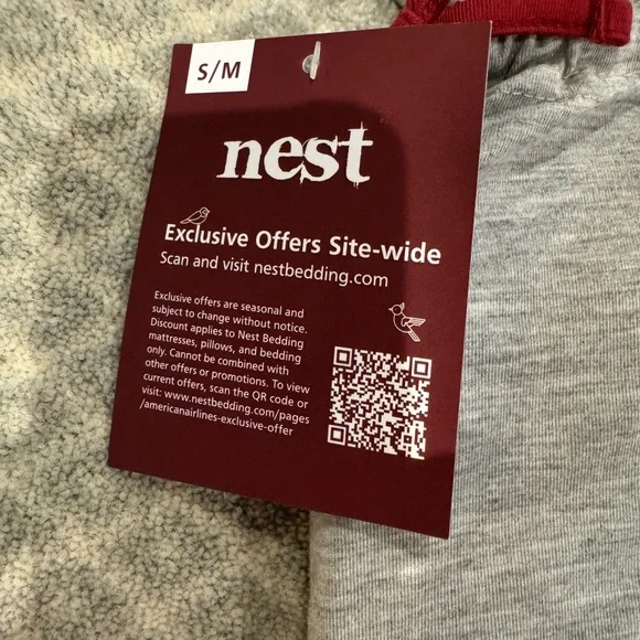 NEST Pajamas Gray with red trim - Picture 3 of 3